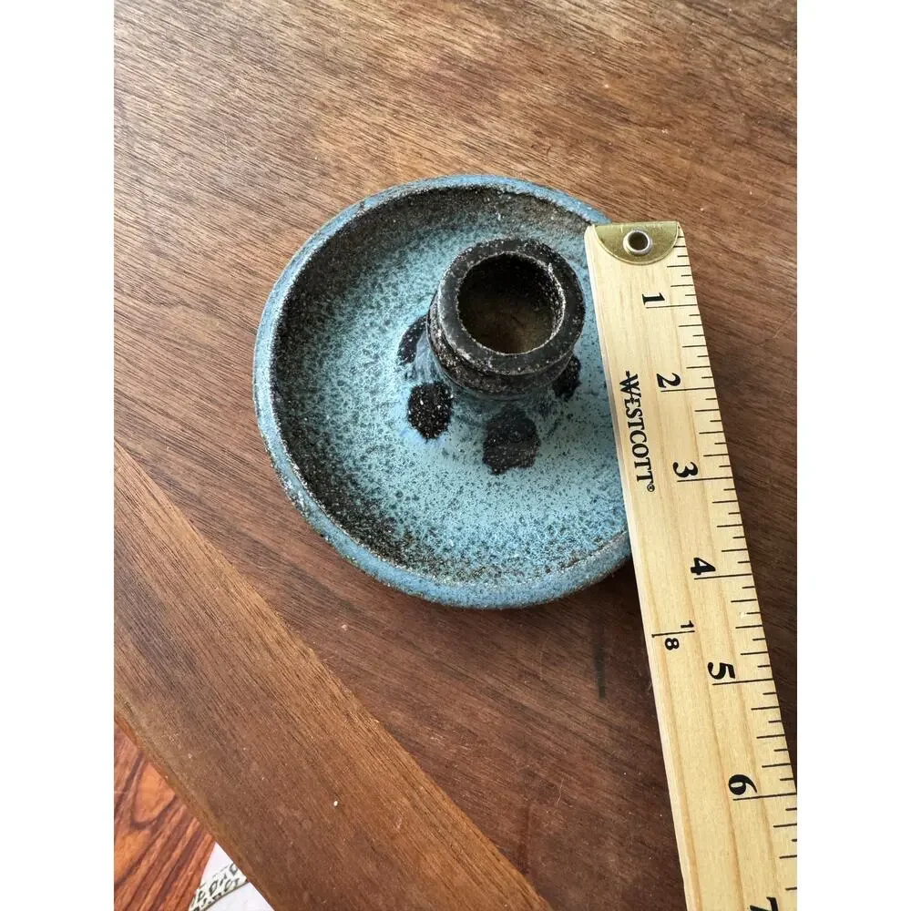 Handcrafted Ceramic Candlestick Holder Mid Century